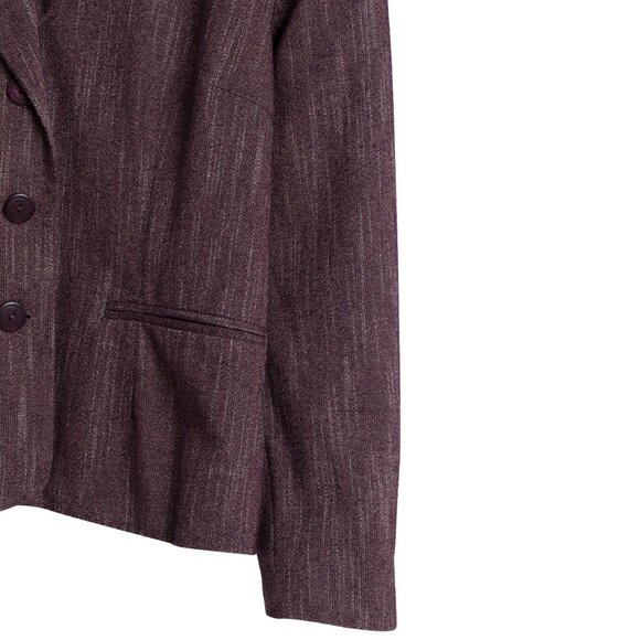 Tazzia Oy (Finland) Barleycorn Tweed Wool Cloverleaf Blazer Garnet : L - Picture 5 of 9